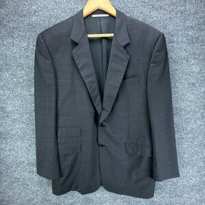 Hickey Freeman Suit‎ Jacket Mens 42R Black Worsted Wool 130s Silk Loro Piana USA